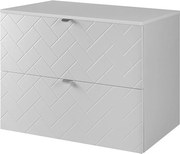 Meble łazienkowe, Biały Mat, 80 x 57 x 46 cm, uchwyty srebrne