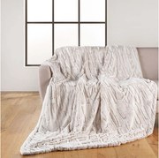 Koc w Kratkę z Imitacji Futra "Lynx" 125x150cm Naturalnie Miękki i Puszysty