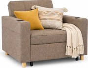 Beżowy rozkładany fotel z podnóżkiem amerykanka S4-E13