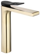 Bateria Umywalkowa REA SOUL Czarna / Złota Szczotkowana Wysoka