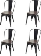 Krzesło do jadalni MCW-H10e (zestaw 4 sztuk),  czarno-brązowy