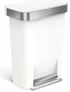 Simplehuman Kosz na śmieci z pedałem 45 l, biały