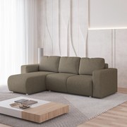 Masseno Narożnik RINOVA z funkcją spania i pojemnikiem na pościel Narozniki L, Rozkładana sofa - Brązowy, NEVE 16