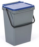 ArtPlast Kosz plastikowy na śmieci do segregacji, 35 l, szary + niebieski