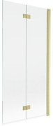 Mexen Mist parawan nawannowy 2-skrzydłowy prawy 90 x 150 cm, transparent, złoty szczotkowany - 8A9-090-002-55-00-P