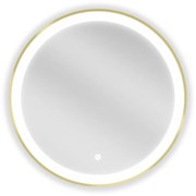 Mexen Esso lustro łazienkowe podświetlane, okragłe 60 cm, LED 6000K, antypara, rama złota - 9825-060-060-611-50