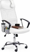 Biały obrotowy fotel biurowy do komputera E1-G36