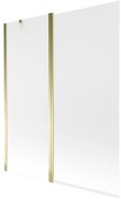 Mexen Flip parawan nawannowy 2-skrzydłowy 140 x 150 cm, szron, złoty - 894-140-101-50-30