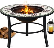 Okrągłe zielone dekoracyjne palenisko ogrodowe P7-L63