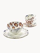 Komplet naczyń śniadaniowych Midnight Flowers, dla 2 osób (6 elem.)