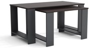 Stoliki kawowe ZESTAW STOLIKÓW 90+65cm MORI Antracyt/Wenge
