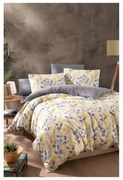Żółto-szara 4-częściowa pościel dwuosobowa z prześcieradłem 200x220 cm Leaves – Mila Home