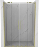Mexen Velar Duo drzwi prysznicowe rozsuwane 140 cm, transparent, złote szczotkowane - 871-140-000-02-55
