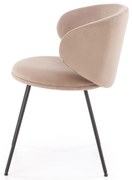 Krzesło do jadalni tapicerowane beżowy mat welur K587