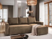 Rozkładana narożna sofa CAVELO, jasnobrązowa, uniwersalna