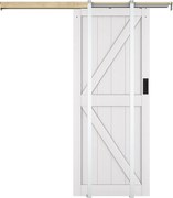 Drzwi przesuwne chowane w ścianie z drewna i MDF - biały - wys. 205 x szer. 83 cm - NEFARA