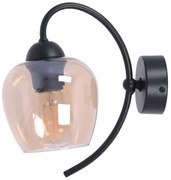 Czarno-bursztynowy kinkiet ze szklanym kloszem - 5X A568 T7-B41