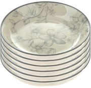 Zestaw 6 talerzyków deserowych Delikatne kwiaty 10 cm, szary