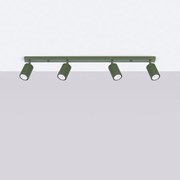 Lampa sufitowa minimalistyczny Gloow, aluminium - 4 źródło światła 4000K - L.81 x H.16.5 cm - zielony oliwkowy