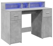 Biurko podświetlane 120 cm betonowa szarość E6-G90