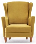 Żółty fotel typu uszak Lola Brejer – Artie