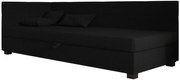 Czarny tapczan z pikowanym bokiem i zagłówkiem W6-H97