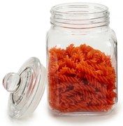 Kwadratowy słoik na ciastka z pokrywką, 1,2 l