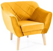 Fotel do salonu KARO 1 Velvet curry buk SIGNAL