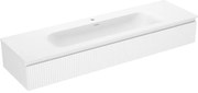 Mexen Rivel szafka łazienkowa 160 cm z umywalką Vela, 1 szuflada, ryflowana , biała mat - 91A20-16023-1-BF01-W23M01