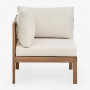 Moduł Narożny Do Modułowej Sofy Z Drewna Akacjowego Branson Gardenia Biel & Akacja Brąz - Sklum