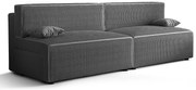 Szara rozkładana sztruksowa sofa P6-S50