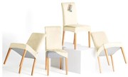Kremowe elastyczne pokrowce na krzesło zestaw 4 szt. 48 cm Sento – Restilo