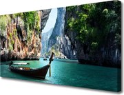 Obraz na płótnie Samotna Łódź nad Jeziorem