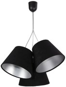 Czarno-srebrna welurowa lampa wisząca stożki R1-C65