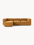 Sofa modułowa z aksamitu z pufem Lena (4-osobowa)
