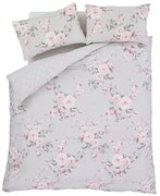 Szara pościel dwuosobowa 230x220 cm Canterbury Floral – Catherine Lansfield
