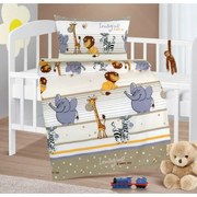 Bellatex Pościel dziecięca z kory do łóżeczka Agáta Safari beżowy, 90 x 135 cm, 45 x 60 cm