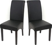 Krzesło do jadalni Cesena (zestaw 2 sztuk),  sztuczna skóra matowa, czarny, ciemne nóżki