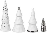 Porcelanowy zestaw WINTER FOREST w srebrnym kolorze, 4 szt.