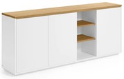 Biała komoda w dekorze dębu 180x75x36 cm Abilen – Kave Home