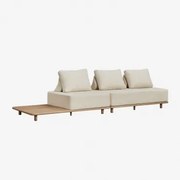 Sofa Modułowy Z Szezlongiem 2-częściowy Do Ogrodu Z Pomocniczym Stolikiem Z Akacji Portet Jasny Akacjowy Brąz - Sklum