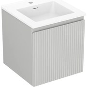 Mexen Rivel szafka łazienkowa 45 cm z umywalką Otis, 1 szuflada, ryflowana , szara mat/biała mat - 91A20-04547-1-BF62-W18M01