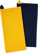 Ścierka kuchenna Heda ciemnoniebieski / żółty, 50 x 70 cm, komplet 2 szt.