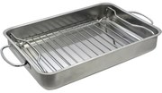 Elo 53434 Basic brytfanna ze stali nierdzewnej z rusztem do grillowania 34 x 24 x 5,5 cm