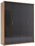 Czterodrzwiowa szafa uchylna dąb craft + lava mat F3-H20