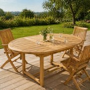 Stół ogrodowy wykonany z drewna tekowego DIVERO - 120/170 cm