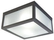 Zewnetrzna Inteligentna lampa sufitowa zewnętrzna czarna z żebrowanym szkłem z WiFi A60 - Charlois Nowoczesny Oswietlenie zewnetrzne