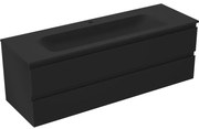 Mexen Orio szafka łazienkowa 140 cm z umywalką Vela, 2 szuflady, czarna mat - 91A10-14047-2-BFF71-W23M71