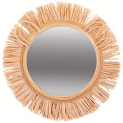 Lustro dla dzieci LION, Ø 38 cm, z ramą z rafii