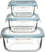 Szklane pojemniki na żywność 3 sztuki, CLIP